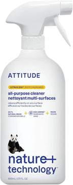 All Purpose Cleaner Spray, EWG Verified, Vegan, Made with 94% Plant-Based Ingredients, Streak-Free for Kitchen, Bathroom, Glass & More, Citrus Zest Scent, 27.1 Fl Oz