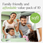 Bamboo Toothbrushes 10 Pack – Natural Toothbrushes, Plant-Based Soft Bristles – Eco-Friendly Wooden Toothbrush