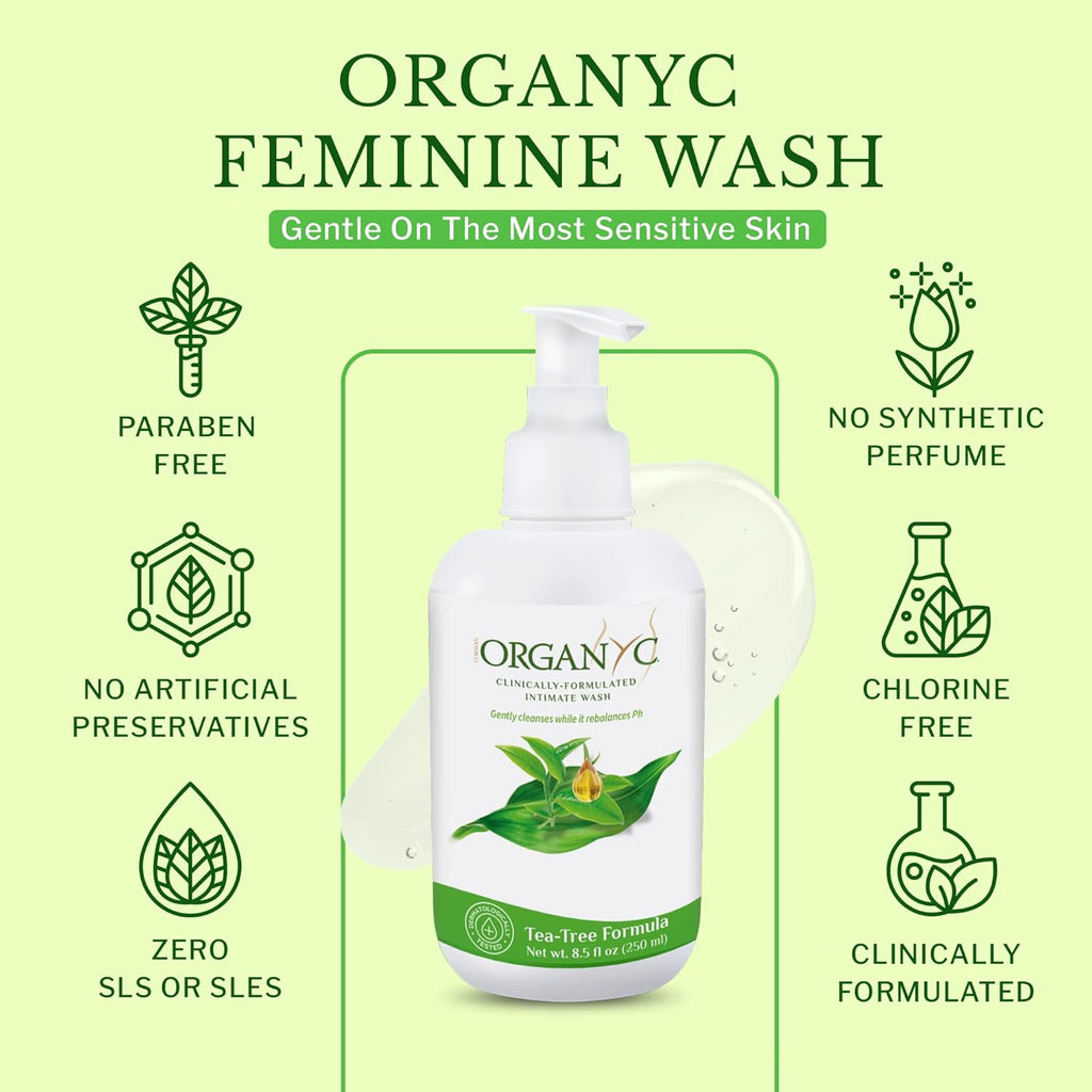 Feminine Intimate Wash for Sensitive Skin, 250 Ml, Ph-Balanced Cleanser with Organic Tea Tree & Botanical Extracts