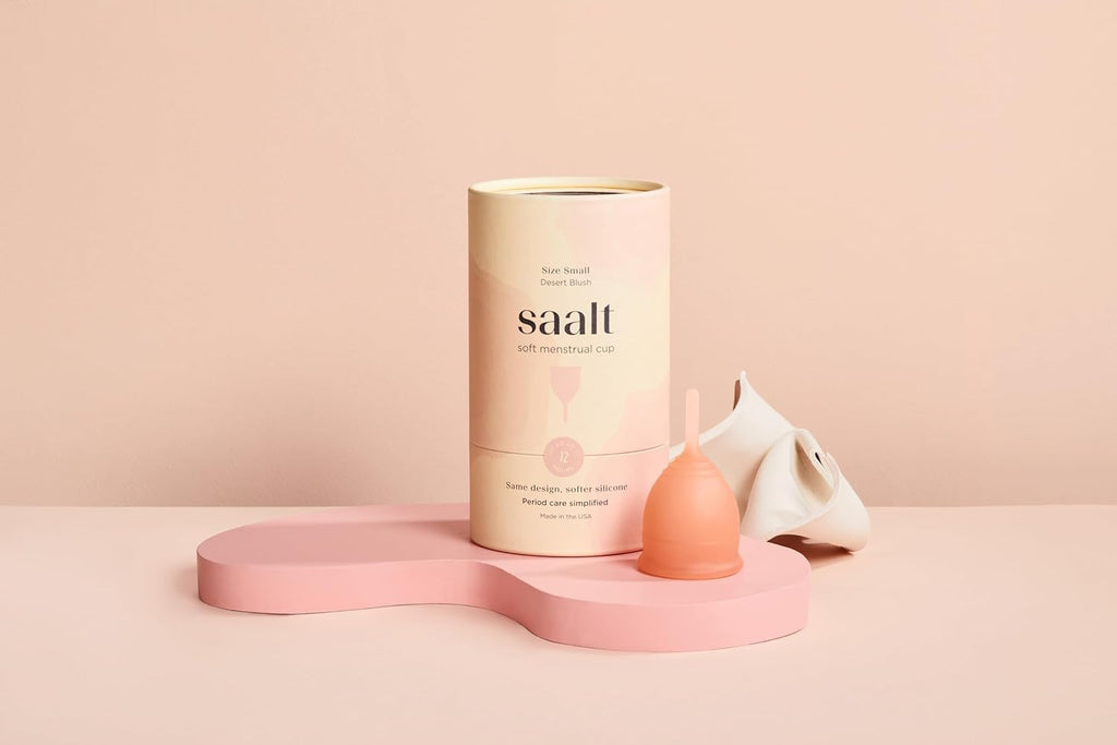 Soft Menstrual Cup – Reusable Period Cup – Made for Comfortable, Leak-Free Protection up to 12 Hours – BPA & Latex Free – Includes Cup & Carry Bag (Small, Desert Blush)