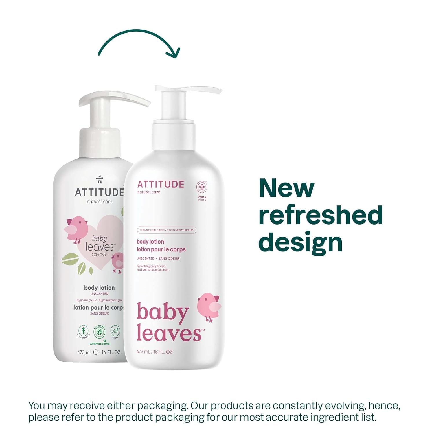 Baby Lotion, EWG Verified Moisturizer, Dermatologically Tested Moisturizing Cream, Vegan and Cruelty-Free, Unscented, 16 Fl Oz
