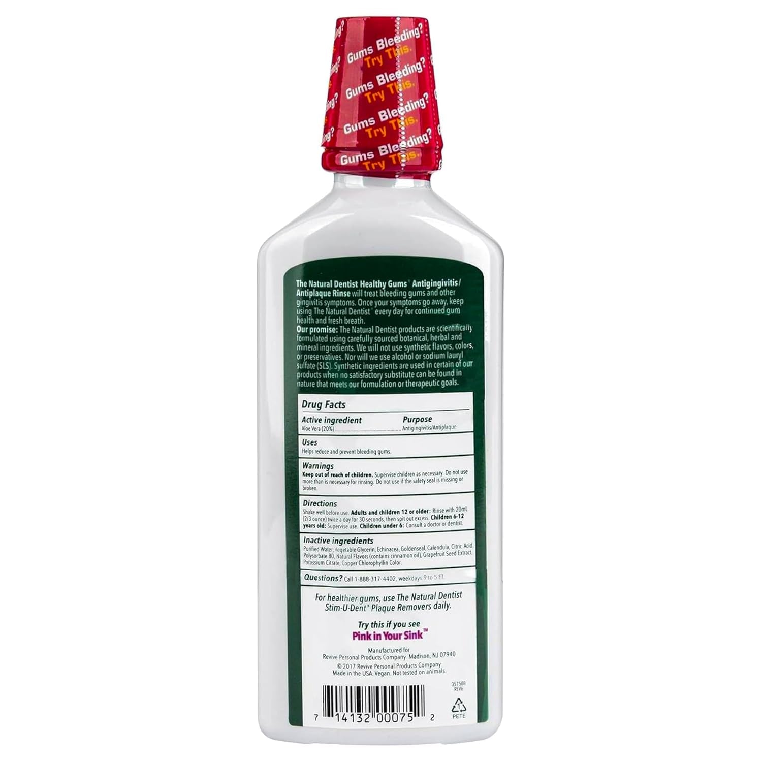 Peppermint Twist Mouthwash, No Alcohol & No Fluoride, Plant-Based Daily Rinse That Refreshes & Comforts the Mouth, 16.9 Fl Oz