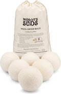 Wool Dryer Balls | XL, Premium Organic Fabric Softener, Hypoallergenic, Hand-Felted, Reusable, Reduce Drying Time | White, Set of 6