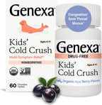 Kids Cold Crush | Multi-Symptom Cough & Cold, Sore Throat, Congestion Relief for Children | Acai Berry Flavor | Organic & Non-Gmo | Homeopathic Remedy Made Clean | 60 Chewable Tablets Age 4-11​