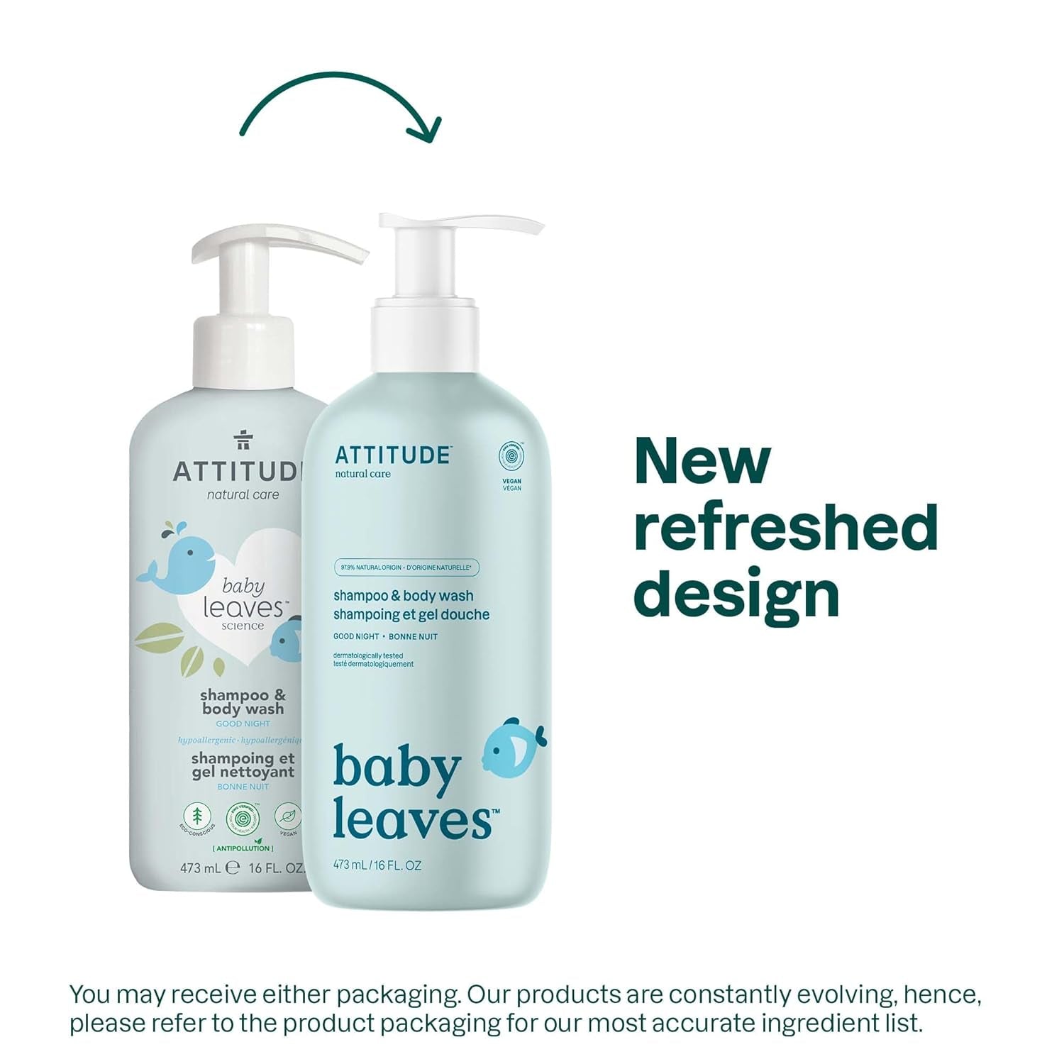 2-In-1 Shampoo and Body Wash for Baby, EWG Verified, Dermatologically Tested, Vegan, Good Night, 16 Fl Oz