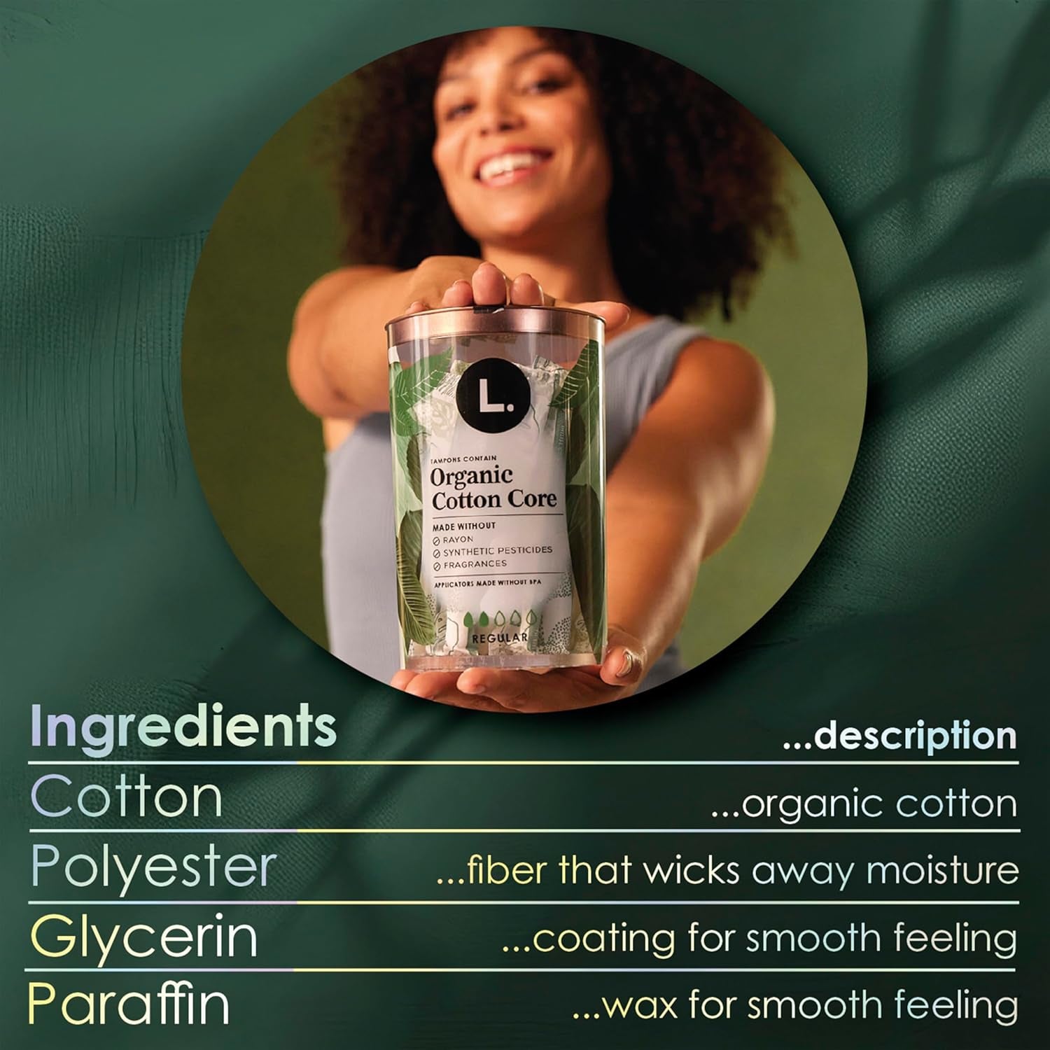 Cotton Tampons Light/Regular Absorbency Multipack, Contains an Organic Cotton Core, Made without Synthetic Pesticides, or Fragrances, 84 Count