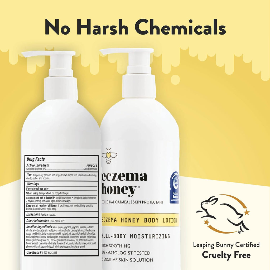 Oatmeal Body Lotion - Hand & Body Cream for Eczema Relief - Natural Dry Skin Repair (16 Oz)