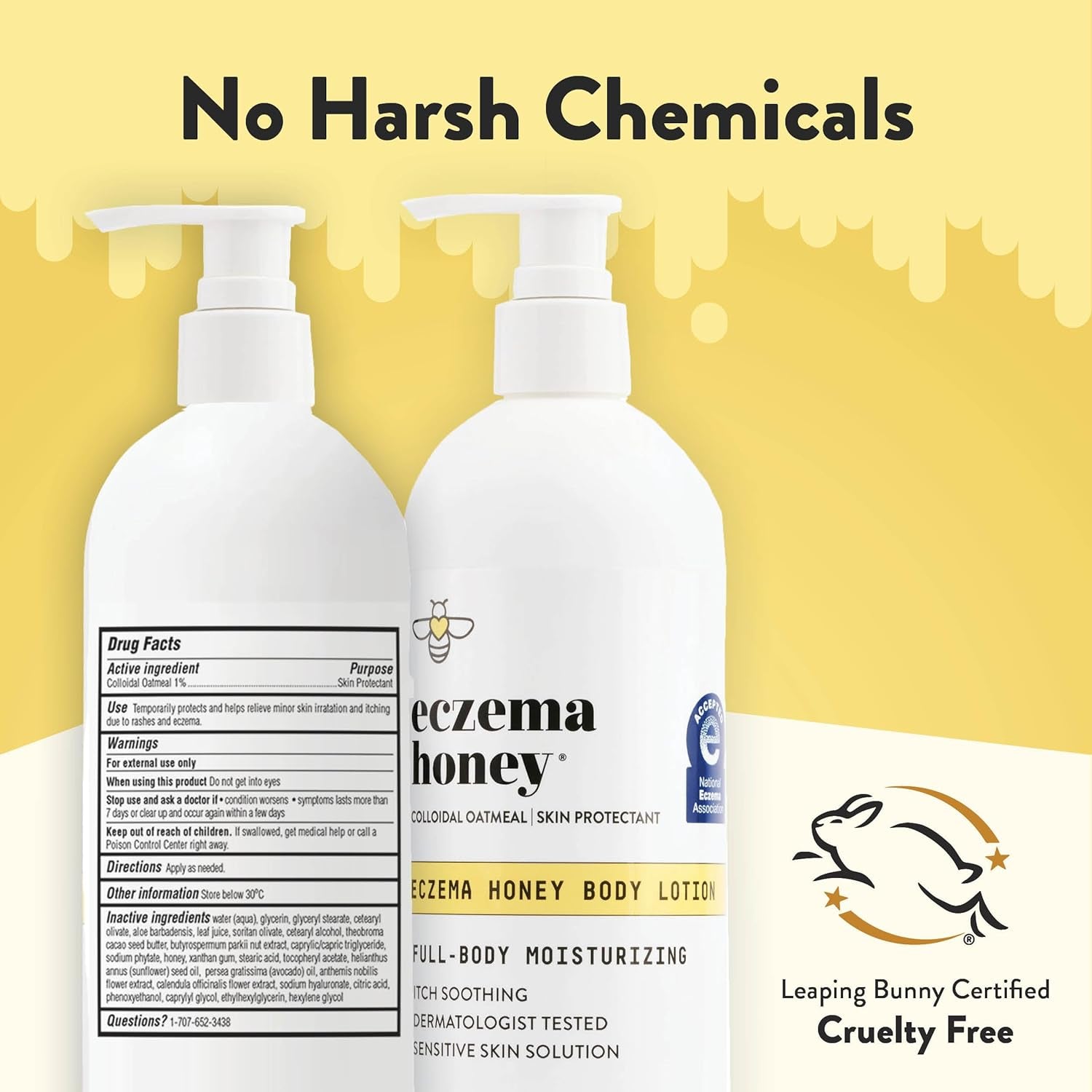 Oatmeal Body Lotion - Hand & Body Cream for Eczema Relief - Natural Dry Skin Repair (16 Oz)