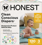 Comfort Dry Disposable Daytime Diapers for Sensitive Skin, Hypoallergenic, Barnyard Babies + Donut Grow Up, Super Club Box Size 3 (16–28 Lbs), 120 Count
