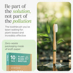 Bamboo Toothbrushes 10 Pack – Natural Toothbrushes, Plant-Based Soft Bristles – Eco-Friendly Wooden Toothbrush