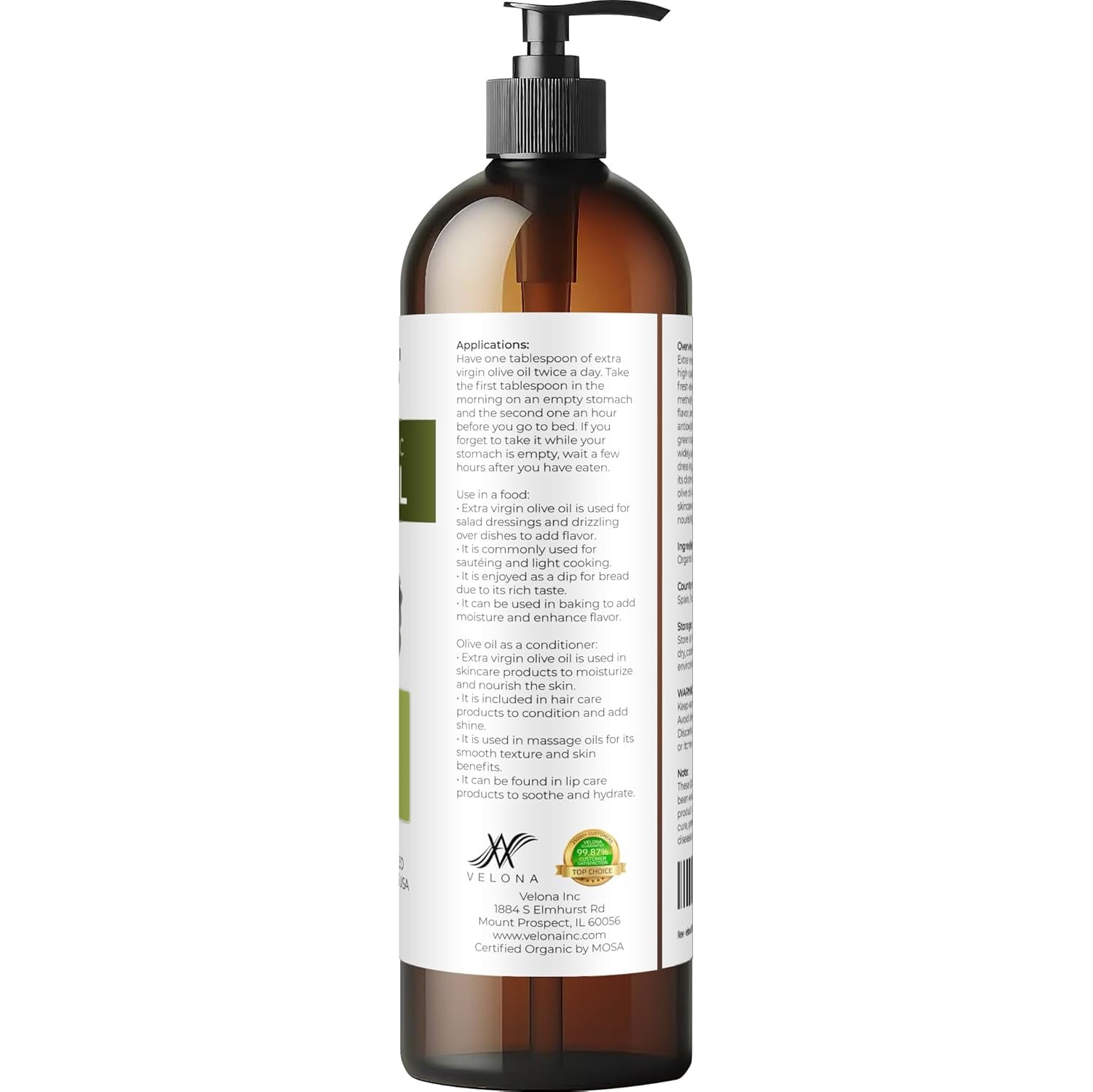 USDA Certified Organic Olive Oil - 8 Fl Oz | 100% Pure and Natural Carrier Oil | Extra Virgin, Unrefined, Cold Pressed | Cooking, Dressing, Face, Hair, Body & Skin Care | Use Today - Enjoy Results