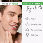 Facial Scrub Exfoliator - USA Made with Natural & Organic Ingredients, Gentle Exfoliating Face Wash for Sensitive & Acne Prone Skin, Microdermabrasion Scrub, Removes Dead Skin Cells (2 Fl Oz)