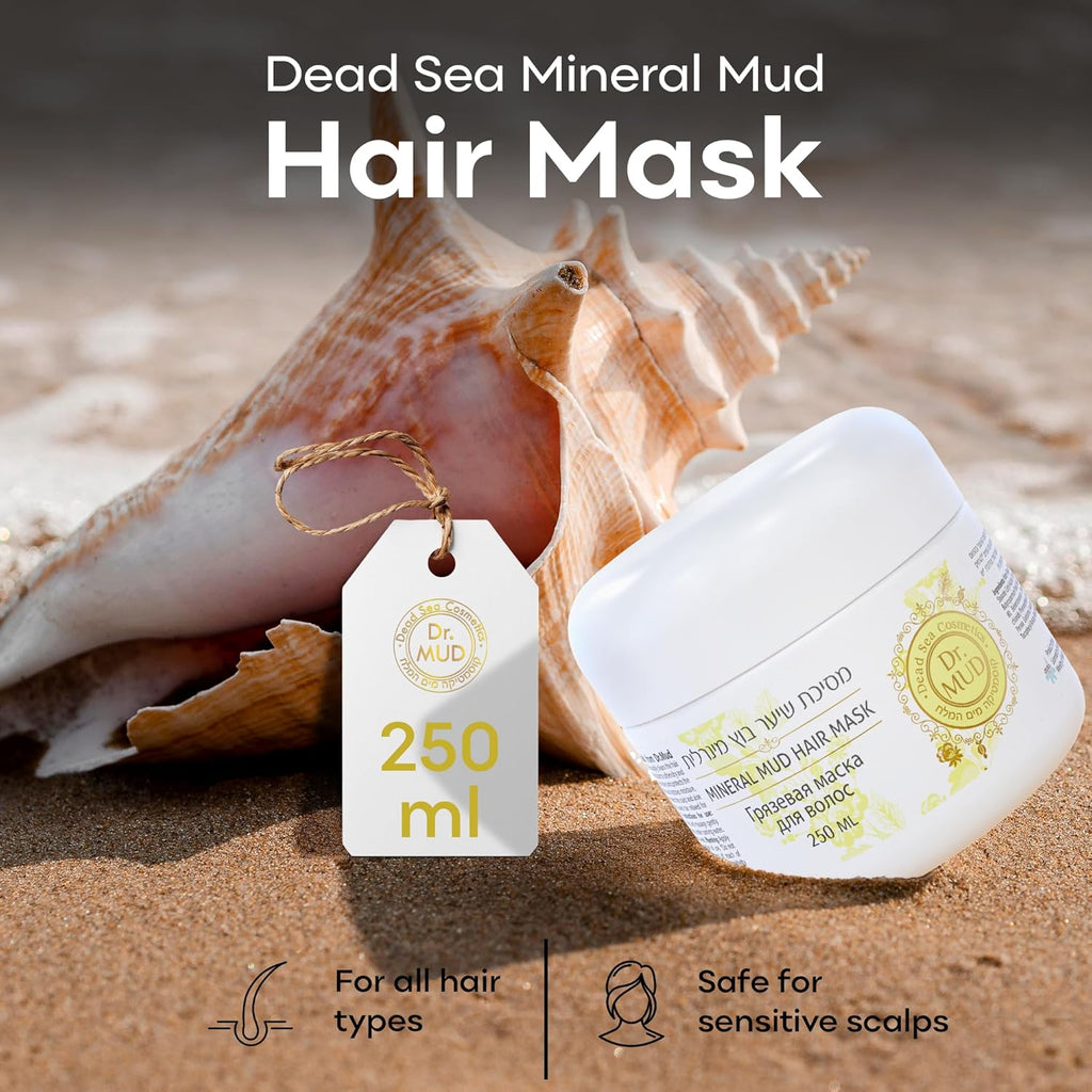 Dr. Mud Mineral Hair Mask – Deep Conditioning Treatment with Dead Sea Minerals & Natural Oils | Nourishes Dry, Frizzy & Treated Hair | Scalp Hydration & Strength | Softens, Smooths & Restores Shine