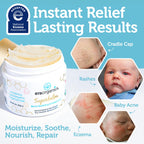 Healing Ointment for Babies - USDA Certified Organic Natural Moisturizer Gentle on Sensitive Skin Prone to Baby Eczema, Cradle Cap (Infant Seborrheic Dermatitis), Rashes, Hives 2Oz