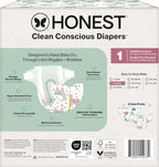 Comfort Dry Disposable Daytime Diapers for Sensitive Skin, Hypoallergenic, All the Alpacas + Turtle Time, Club Box Size 1 (8-14 Lbs) 78 Count