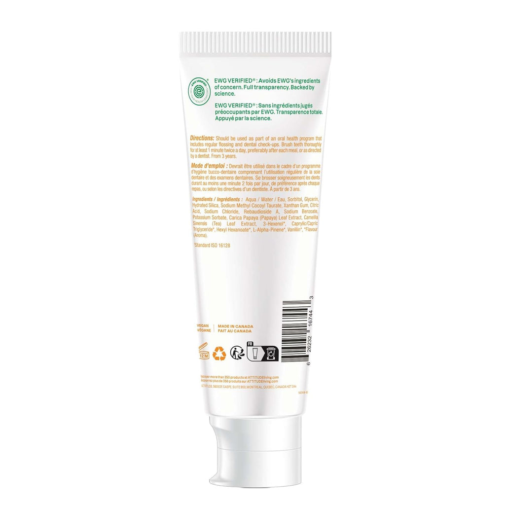 Kids Fluoride-Free Toothpaste, EWG Verified, Plant- and Mineral-Based Ingredients, Vegan, Sugar-Free, Mango, 4.2 Oz