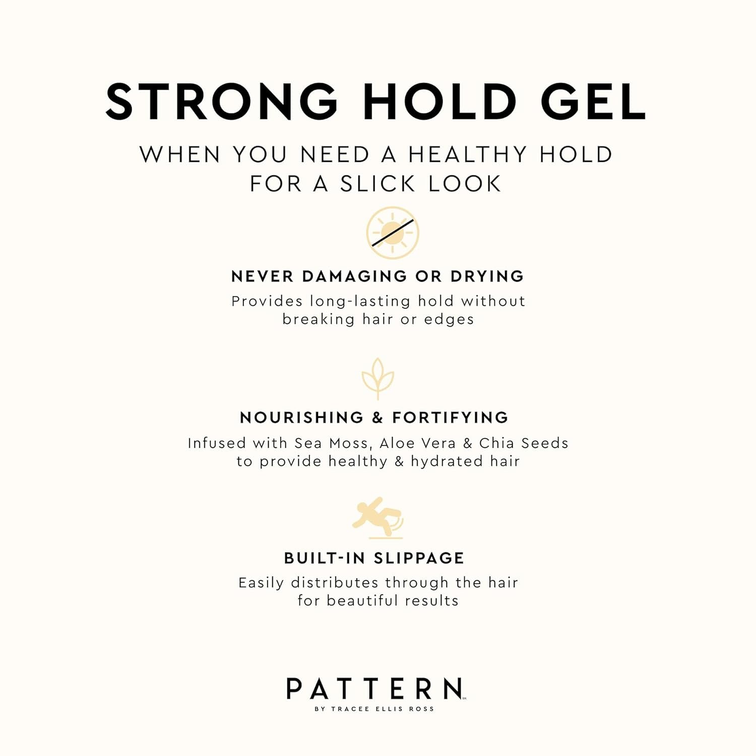 Beauty by Tracee Ellis Ross Strong Hold Hair Gel, Firm Hold W Sea Moss for Curly Hair 3A-4C