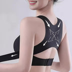 2PCS Posture Bras for Women,Front Closure Seamless Wireless Back Posture Support Push up No Underwire Bralettes