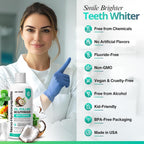 Nano-Hydroxyapatite Oil Pulling Whitening Mouthwash for Teeth and Gums, Natural & Organic, Whitens Teeth, Strengthens Enamel, Fights Bad Breath & Plaque – Smooth & Non-Greasy – for Adults - 16Oz
