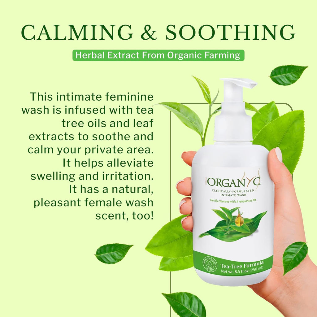 Feminine Intimate Wash for Sensitive Skin, 250 Ml, Ph-Balanced Cleanser with Organic Tea Tree & Botanical Extracts