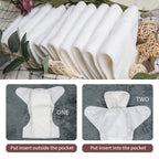 BABY Baby Cloth Diaper 6 Pack with 12 Inserts One Size Cloth Diaper Covers Adjustable Washable Reusable for Baby Girls and Boys