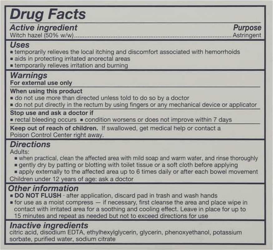 Medicated Cooling Pads, 100 Count – Hemorrhoid Pads with Witch Hazel, Cleanses Sensitive Areas, Protects from Irritation, Hemorrhoid Treatment, Medicated Pads Used by Hospitals