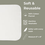 Reusable Baby Wipes, 100% Cotton Washcloths, Soft and Absorbent Towels for Newborn Bath and Face, Includes 20 Wipes with 1 Waterproof Pod for On-The-Go Moms, Ideal for Sensitive Skin