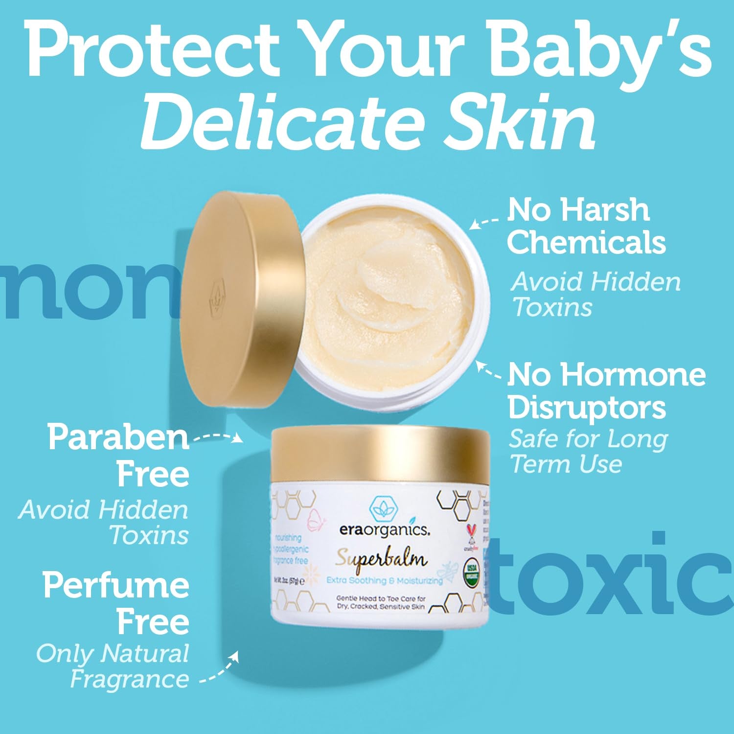 Healing Ointment for Babies - USDA Certified Organic Natural Moisturizer Gentle on Sensitive Skin Prone to Baby Eczema, Cradle Cap (Infant Seborrheic Dermatitis), Rashes, Hives 2Oz