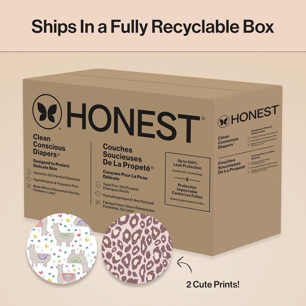Honest Clean Conscious Diapers, Hypoallergenic Size 4 (22–37 lbs) — 104 Count