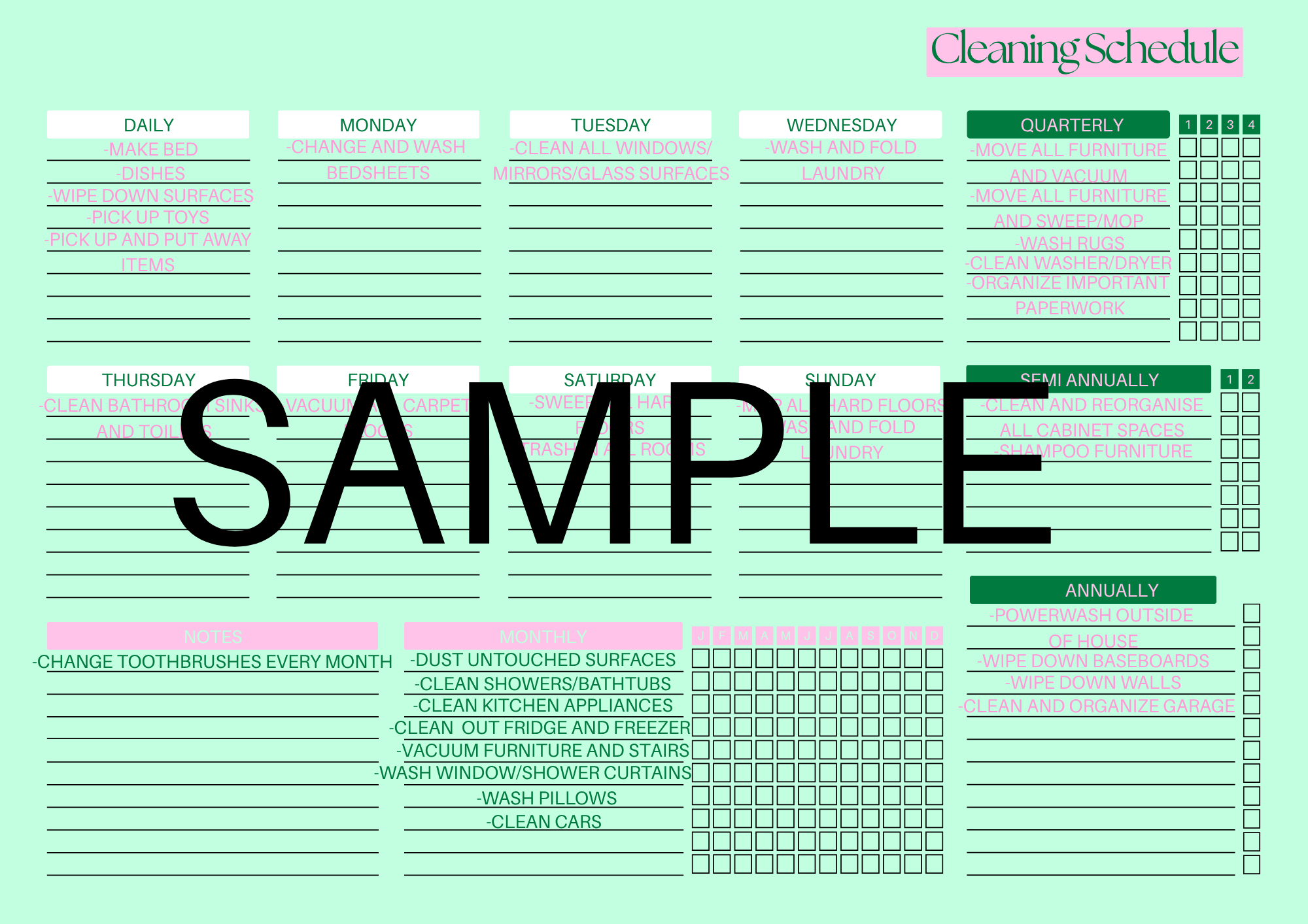 The Mom’s Cleaning Schedule & Home Maintenance Planner