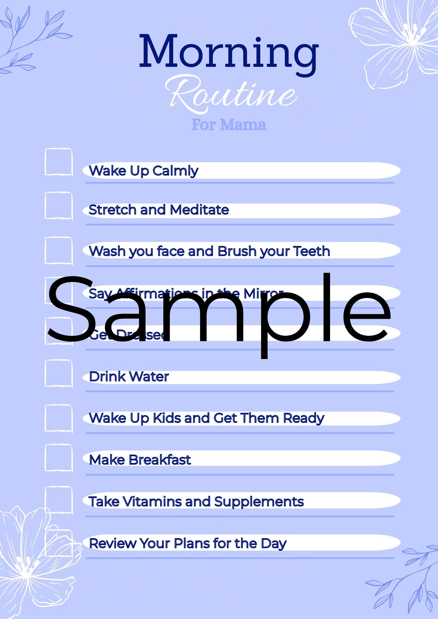 Mom’s Morning Routine Checklist | Daily Habit & Self-Care Planner