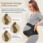 Maternity Belt, Pregnancy 3 in 1 Support Belt for Back/Pelvic/Hip Pain, Maternity Band Belly Support for Pregnancy Belly Support Band (M: Fit Ab 35.5"-47.3", Black)