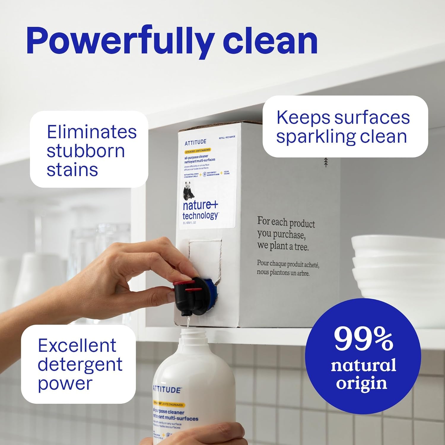 All Purpose Cleaner Spray, EWG Verified, Vegan, Made with 94% Plant-Based Ingredients, Streak-Free for Kitchen, Bathroom, Glass & More, Citrus Zest Scent, 27.1 Fl Oz