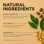 Black Castor Miracle Hair & Scalp Sealing Oil – Hair Oil with Black Castor, Tea Tree & Soybean Oil for Moisture Lock, Scalp Relief & Growth Support | 6Oz