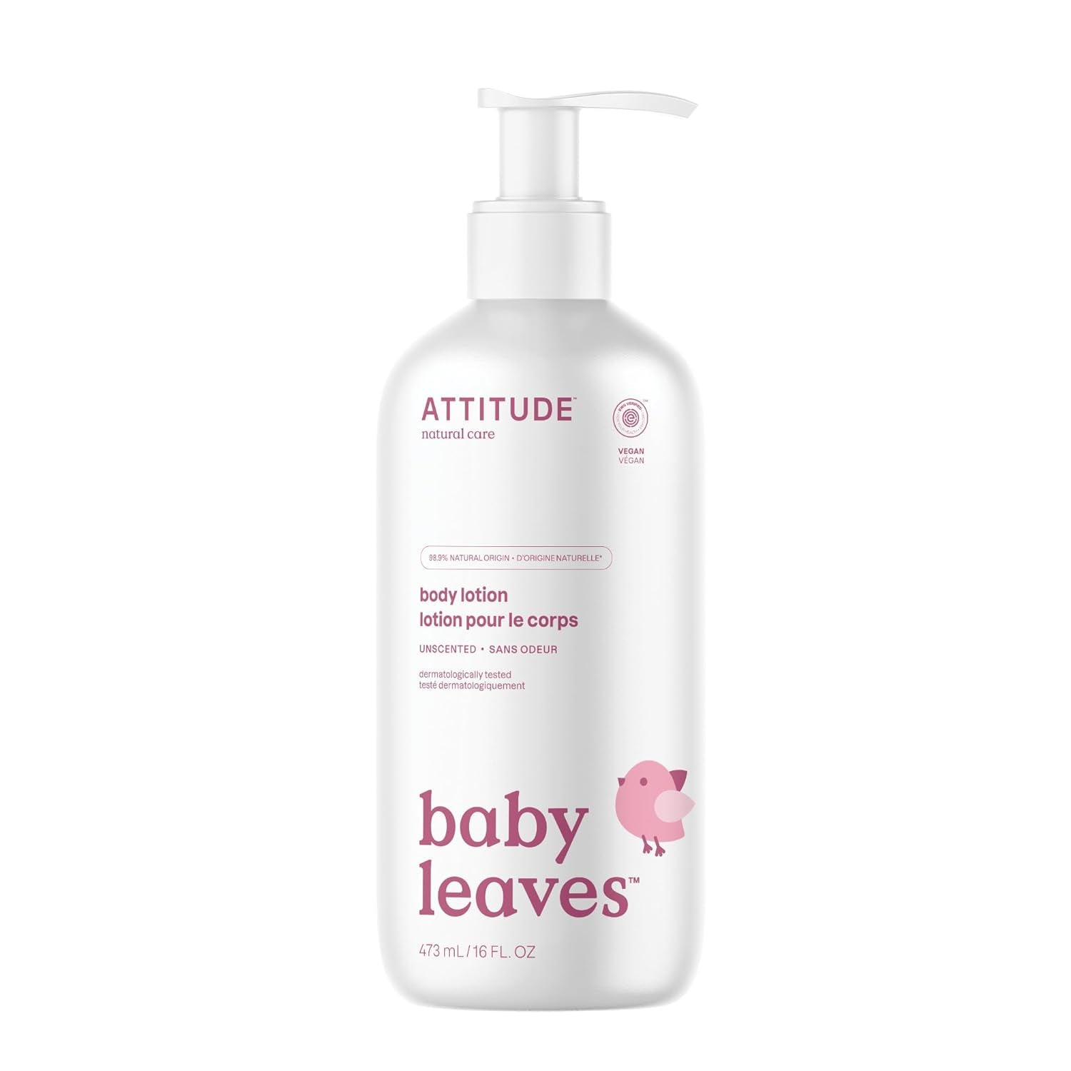 Baby Lotion, EWG Verified Moisturizer, Dermatologically Tested Moisturizing Cream, Vegan and Cruelty-Free, Unscented, 16 Fl Oz
