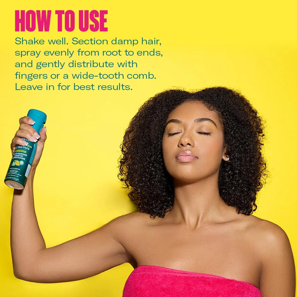 Kalahari Melon & Aloe Vera Multi-Tasking Leave in Conditioner Spray - 3-In-1 Hair Detangler Spray, Curl Refresher & Moisturizer for Dry, Curly & Textured Hair, 6.7 Ounce