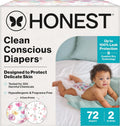 Comfort Dry Disposable Daytime Diapers, Hypoallergenic, Fragrance-Free, Sensitive Skin, Rose Blossom + Tutu Cute, Club Box Size 2 (12–18 Lbs), 72 Count