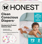 Comfort Dry Disposable Daytime Diapers, Hypoallergenic, Fragrance-Free, Sensitive Skin, Rose Blossom + Tutu Cute, Club Box Size 2 (12–18 Lbs), 72 Count