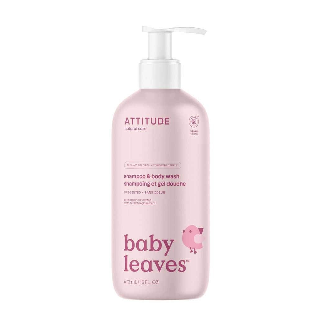Baby 2-In-1 Shampoo & Body Wash, EWG Verified, Fragrance Free & Dermatologically Tested, Vegan, Unscented, 16 Fl Oz