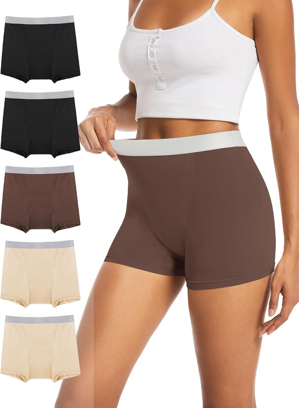 Period Underwear for Women Heavy Flow Leakproof Menstural Underwear Period Shorts 5 Pack