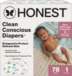 Comfort Dry Disposable Daytime Diapers for Sensitive Skin, Hypoallergenic, All the Alpacas + Turtle Time, Club Box Size 1 (8-14 Lbs) 78 Count