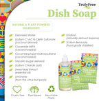 Non Toxic Dish Soap Kit | Natural Concentrated Dishwashing Liquid - Sweet Basil Scent | Organic Plant-Based | Family Safe - Eco-Friendly Formula | 16 Fl Oz