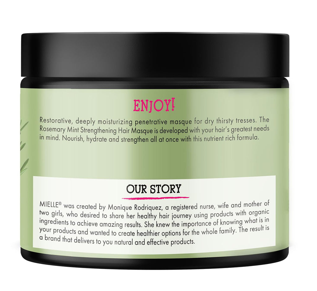 Organics Rosemary Mint Strengthening Hair Mask, Deep Conditioning Treatment Enriched with Biotin, Honey & Coconut Oil - Helps Encourage Longer, Healthier Strands, 12 Ounce