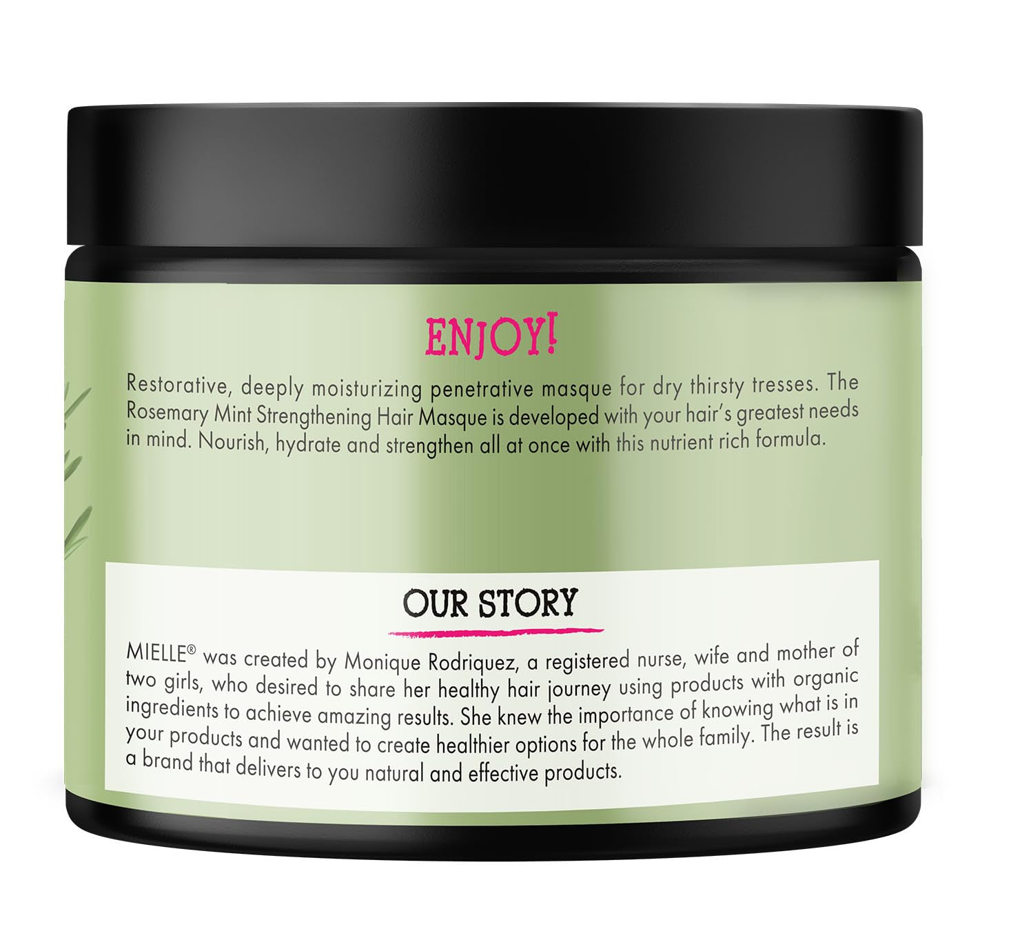 Organics Rosemary Mint Strengthening Hair Mask, Deep Conditioning Treatment Enriched with Biotin, Honey & Coconut Oil - Helps Encourage Longer, Healthier Strands, 12 Ounce