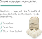 Wool Dryer Balls | XL, Premium Organic Fabric Softener, Hypoallergenic, Hand-Felted, Reusable, Reduce Drying Time | White, Set of 6