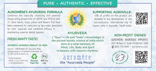 Ayurvedic Herbal Neem & Clove Toothpaste - All Natural Fluoride Free Toothpaste for Adults and Kids, Suitable for Sensitive Teeth, Sls-Free, Non GMO, Vegan, Cruelty-Free - 1 Pack