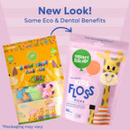 Eco-Friendly Kids Flossers (100Ct) - the Original Straw Wheat Dental Floss Picks for Children, Fluoride & PFA Free, Toothpick Flossing Sticks for Toddler Teeth, No Shred Thread, Unflavored