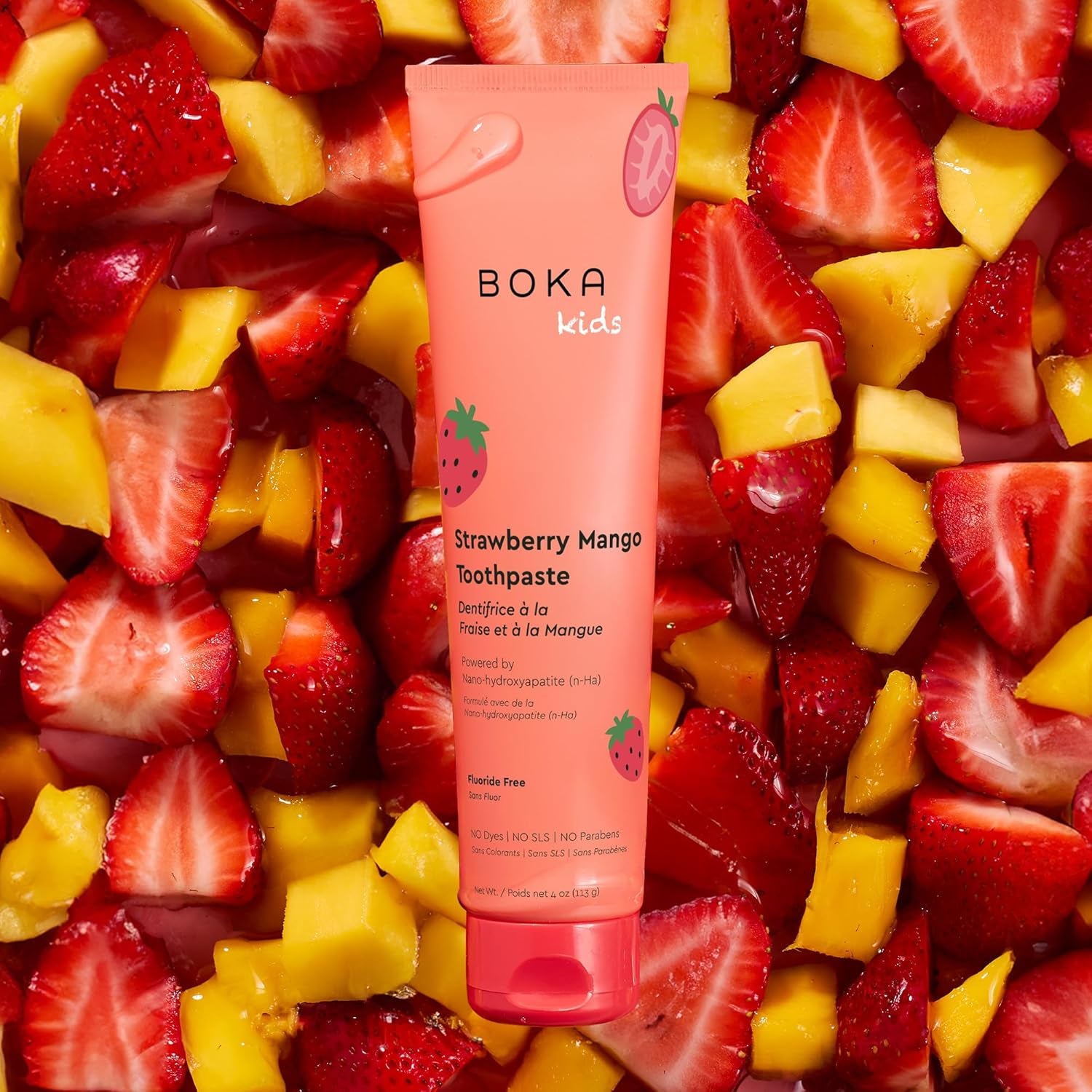 Fluoride Free Toothpaste Nano Hydroxyapatite Toothpaste - Strawberry Mango Flavor, 4 Oz 1Pk