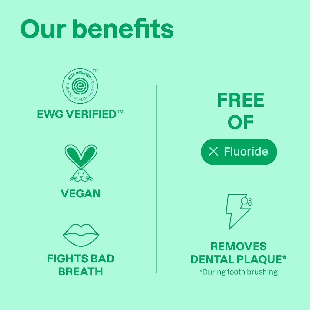Kids Fluoride-Free Toothpaste, EWG Verified, Plant- and Mineral-Based Ingredients, Vegan, Sugar-Free, Mango, 4.2 Oz