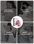 A1Pro Lactation Massager, Deep Vibration & Rapid Heating for Clog Relief & Efficient Pumping, Breastfeeding Essentials with Memory Function & Fast Charging, for Postpartum Mom